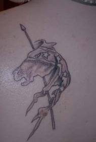 drapeau fédéral simple et tatouage tête de cheval