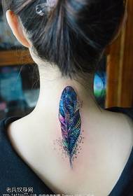 motif de tatouage de plumes colorées