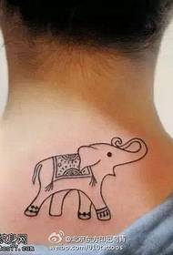 beauty neck fresh and lovely baby elephant tattoo pattern