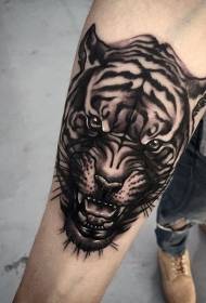 Vadonatúj iskolai stílusú tigris fej tetoválás mintával