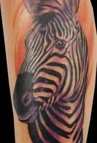 been Super paarse zebra hoofd tattoo foto