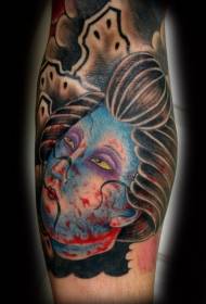 Ankel asiatisk traditionel farve Geishas første tatoveringsmønster
