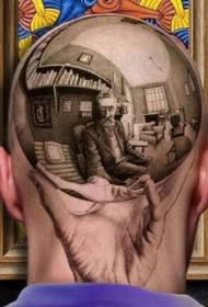 glava smeđa gravura uzorak tetovaža uzorak starca