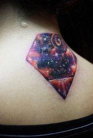 djevojke nakon vrata izvrsne cool uzorke tetovaže zvjezdanog dijamanta