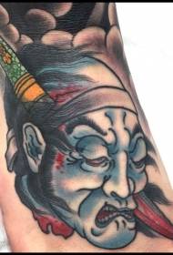 instep Asian traditional Japanese first-painted tattoo pattern