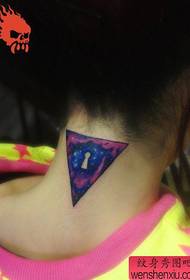 female neck popular classic starry door tattoo pattern