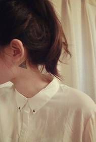 girl neck triangle tattoo pattern