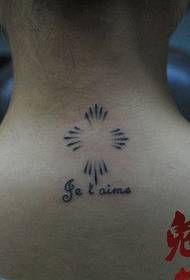 neck small ຮູບແບບ tattoo ຈົດ ໝາຍ ຂ້າມ