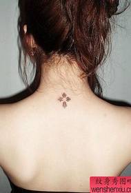 woman neck small fresh tattoo pattern