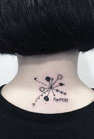 girl neck cute tattoo pattern