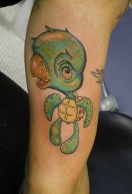 arm tegneserie sjovt lille skildpaddehoved tatovering 34010- hoved farve sjov græsslåmaskintatovering billede