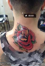 rose tattoo tattoo on the neck