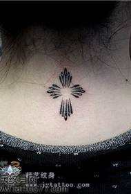 girl like neck small totem tattoo pattern