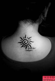 a neck totem sun tattoo pattern