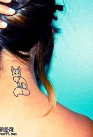 Neck Little Fox Totem Tattoo Pattern