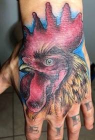 hand back color cock head tattoo pattern