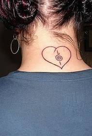 neck black love pattern tattoo