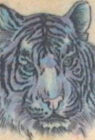 back colored snow tiger head tattoo pattern