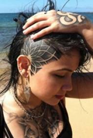 een verscheidenheid aan knappe zwarte punt doorn abstractie Lijn hoofd tattoo patroon