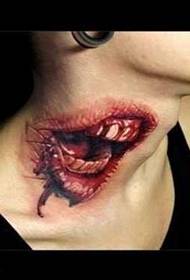 Násilné krvavé zuby tetování vzor