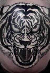 head tattoo male head black tiger tattoo picture