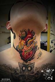 neck color heart tattoo pattern