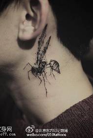 bee tattoo pattern on the neck
