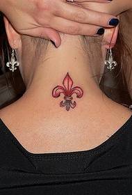 modes sievietes kakla jauka sarkanās lilijas tetovējuma bilde