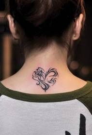 λαιμό τατουάζ πρότυπο: λαιμό totem αγάπη μοτίβο τατουάζ