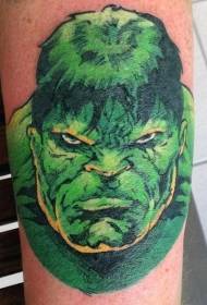 imagen de tatuaje de color de pierna hulk