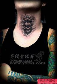 Male neck cool bone tattoo pattern