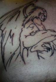 Iphethini elilula le-minimalist gargoyle tattoo