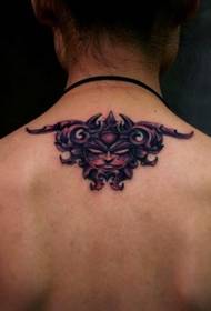Neck Sun Ghost Face Totem Tattoo Picture