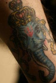 blue like god Ganesha head tattoo pattern
