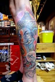 plab hlaub Ganesha zoo li vajtswv pleev xim rau tus qauv tattoo