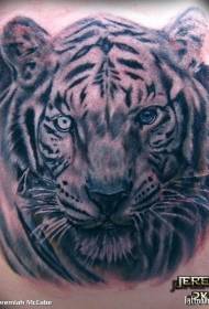 incredible black and white tiger head tattoo pattern