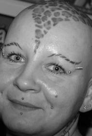 female head leopard tattoo pattern