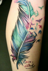 teľacia farba Predstavuje čisto tetovacie perie