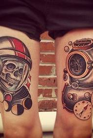 leg color astronaut tattoo picture