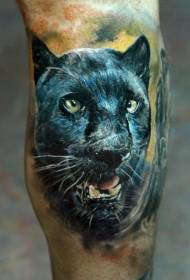 tele crni panther glavu tetovaža uzorak
