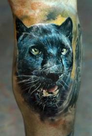 tele črni panther glava tatoo vzorec