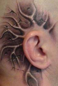 head tattoo pattern: head cracked embossed tattoo pattern
