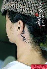 girl ear popular classic one Devil tail tattoo pattern