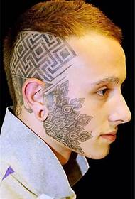 Geometric style sting head tattoo