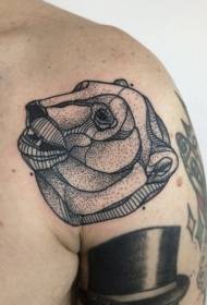 shoulder black gray point thorn bear personality tattoo pattern