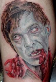 man zombie head tattoo pattern