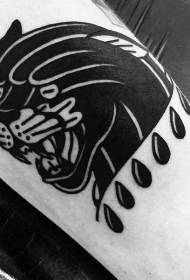 black panther head old School tattoo pattern