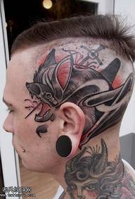 animal tattoo on the head