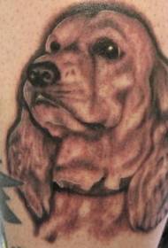 model de tatuaj cap de câine ureche mare