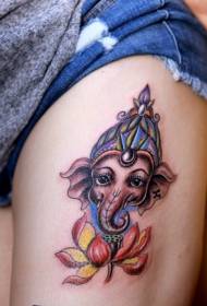 Legs protect the life of the elephant god tattoo pattern